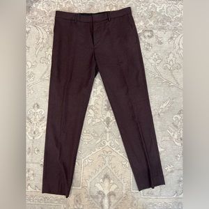 97% WOOL CLUB MONACO BURGUNDY 33” PANTS